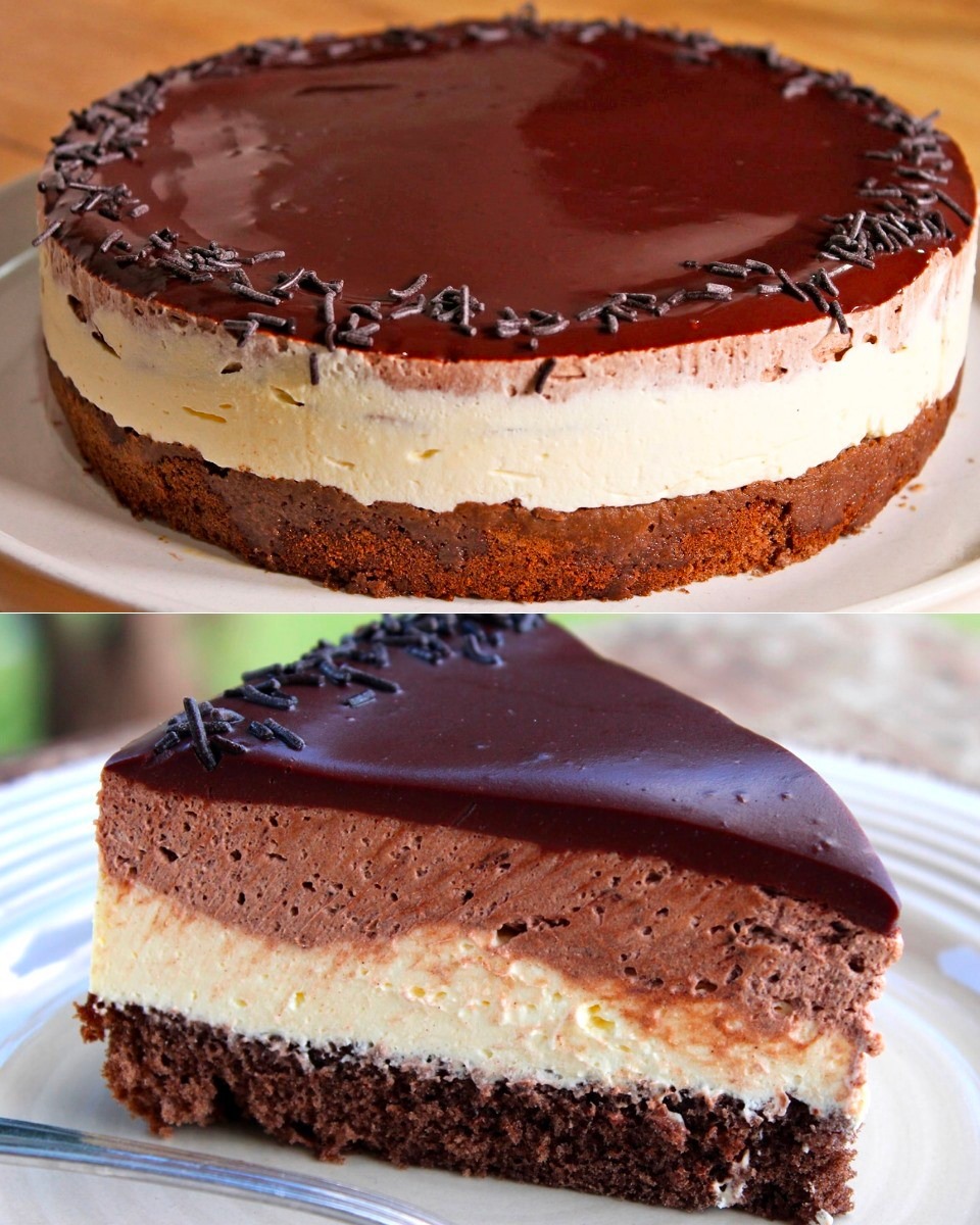 Three layers: the rich and delectable dessert