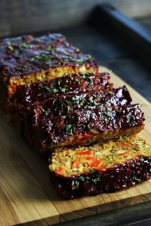 Paprika-Glazed Barbecue Chickpea Loaf