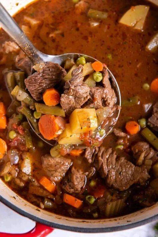 Soup with vegetables and beef