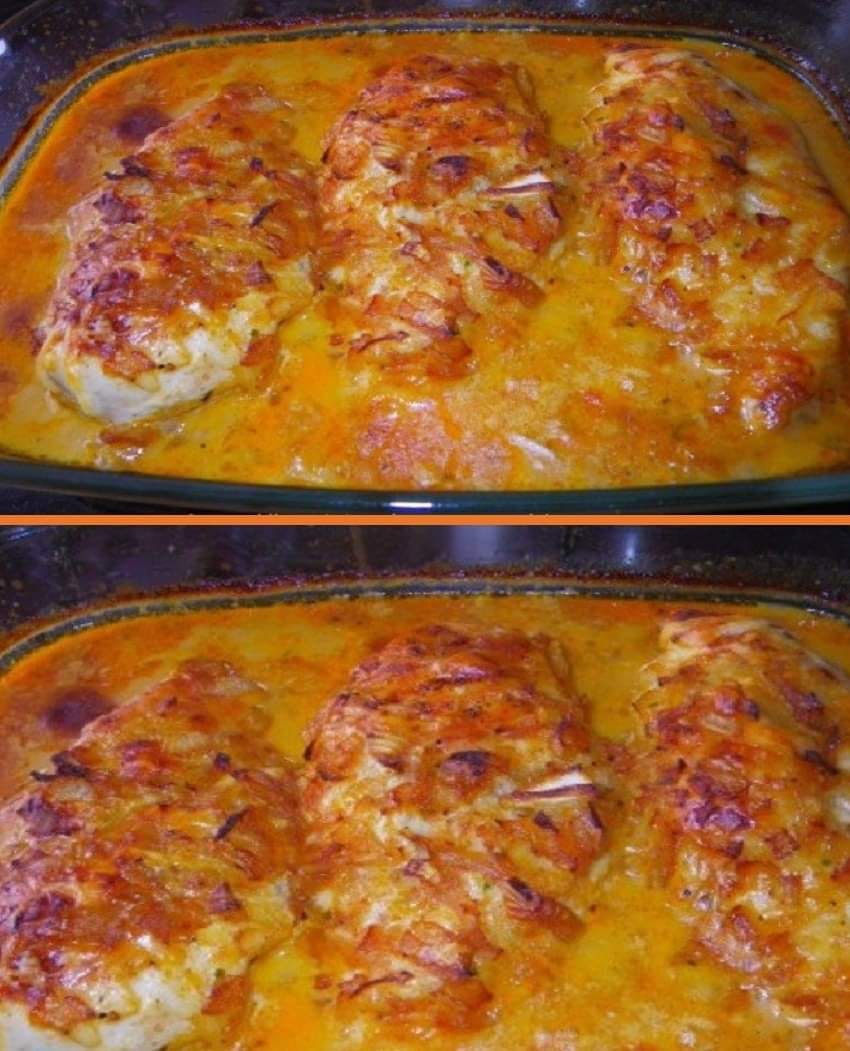 Chicken escalope baked in the oven