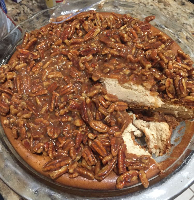 Cheesecake with Brown Sugar Pecan Pie