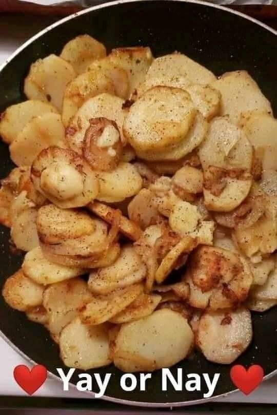 SUPPER WITH FRIED POTATOES AND ONIONS