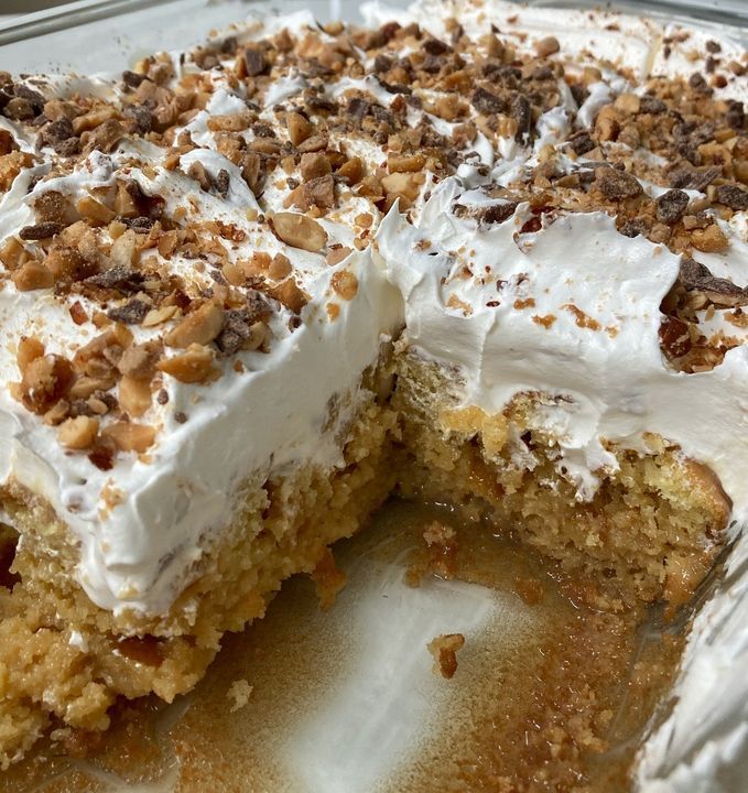 Poke Cake with Toffee Butterscotch