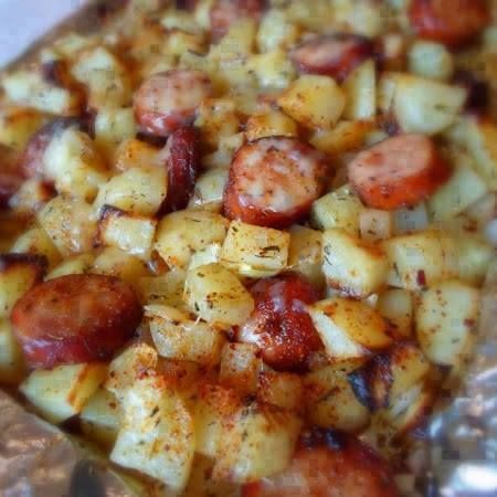 Smoked Sausage and Oven Roasted Potatoes