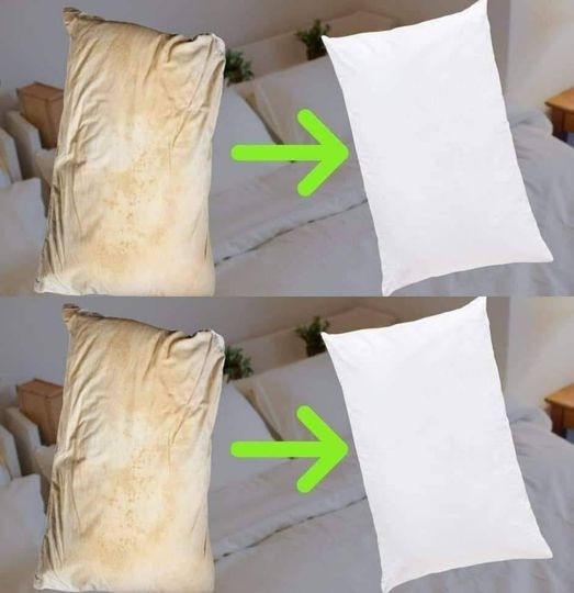 Here’s how to clean soiled bed pillows so they’re white and smell nice.