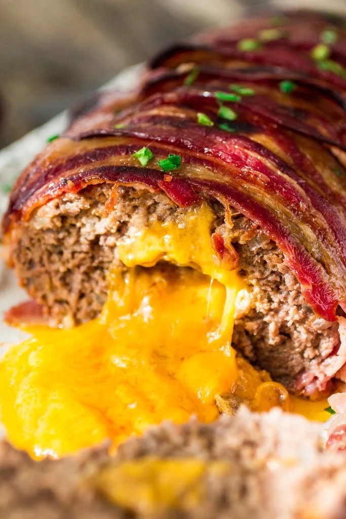 Meatloaf with Bacon and Cheese Stuffing