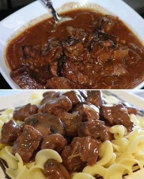 Slow-cooking beef tips