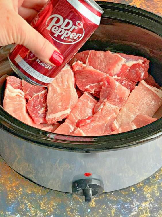 DR. PEPPER BBQ RIBS IN SLOW COOKER