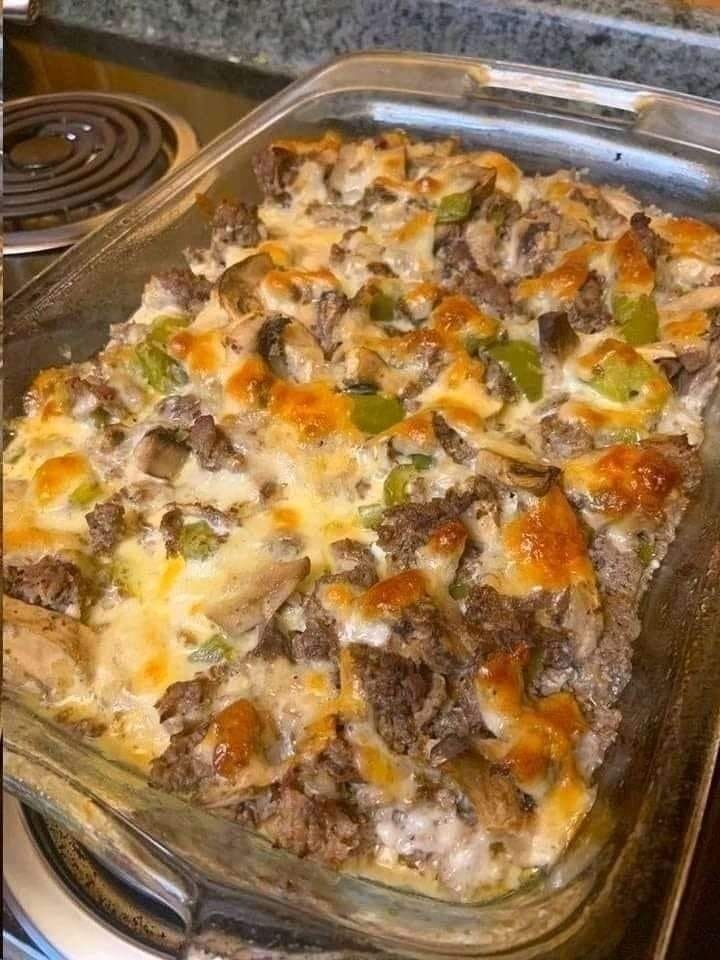 Casserole of Philly Cheese Steaks