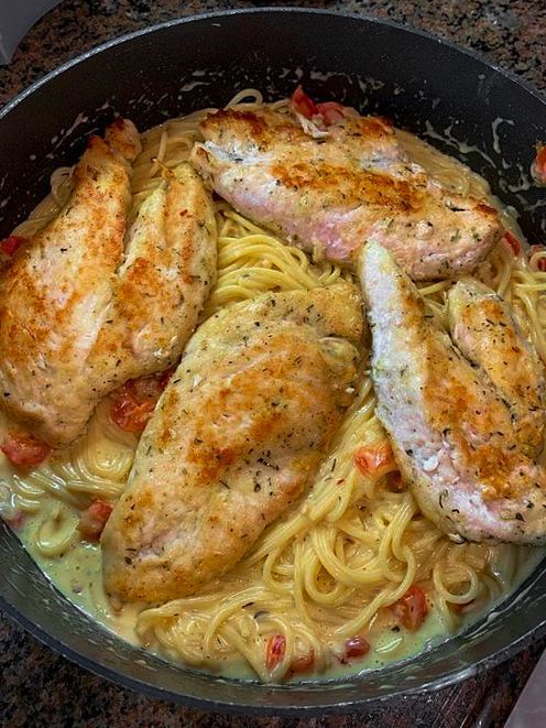 Pasta with Italian Scampi Chicken