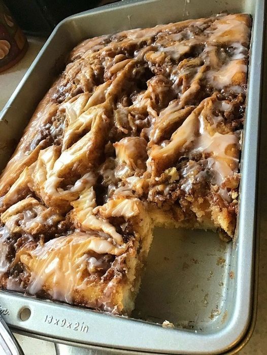 a cinnamon swirl marble cake with a sweet glaze