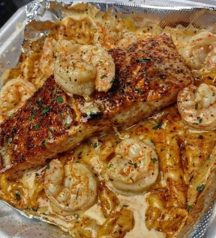 Alfredo With Salmon And Shrimp