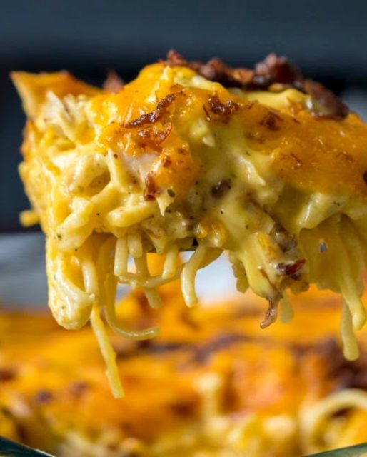 Baked Cheesy Chicken Spaghetti