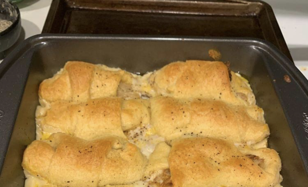 Crescent rolls and chicken rolls