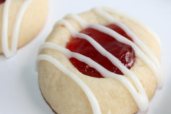 Thumbprints of Raspberry and Almond Shortbread