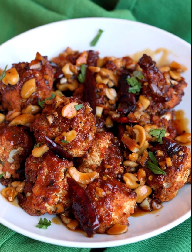 Recipe for Spicy Crispy Kung Pao Cauliflower