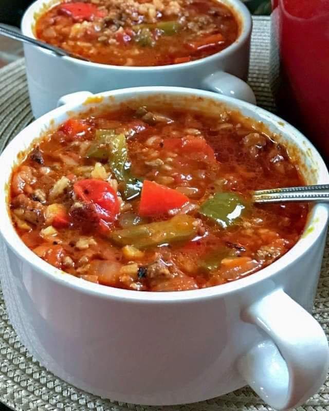 Soup with Stuffed Peppers