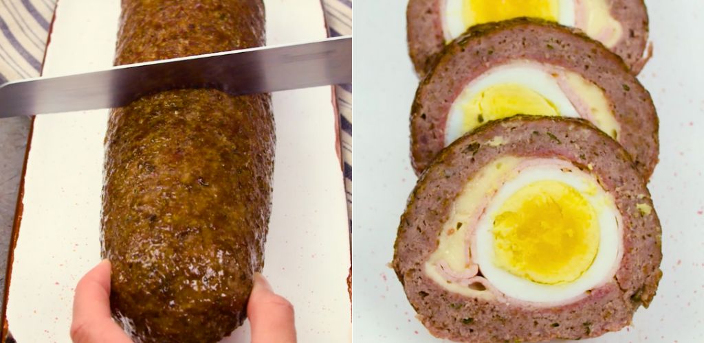 Easter meatloaf: the dish for the second course, which includes excellent and visually appealing boiled eggs