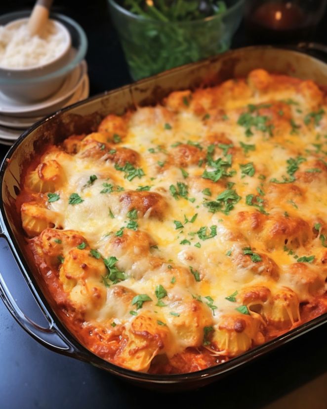 Tortellini Casserole with Cheesy Baked Tortellini