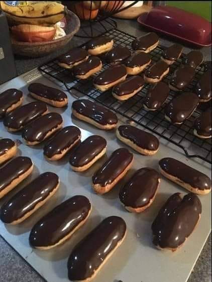 Ingredients for Homemade Chocolate Eclairs Choux Pastry