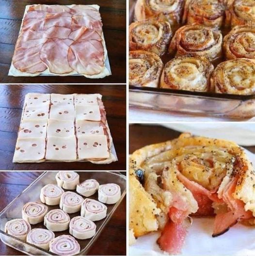 Pinwheels of Ham and Cheese