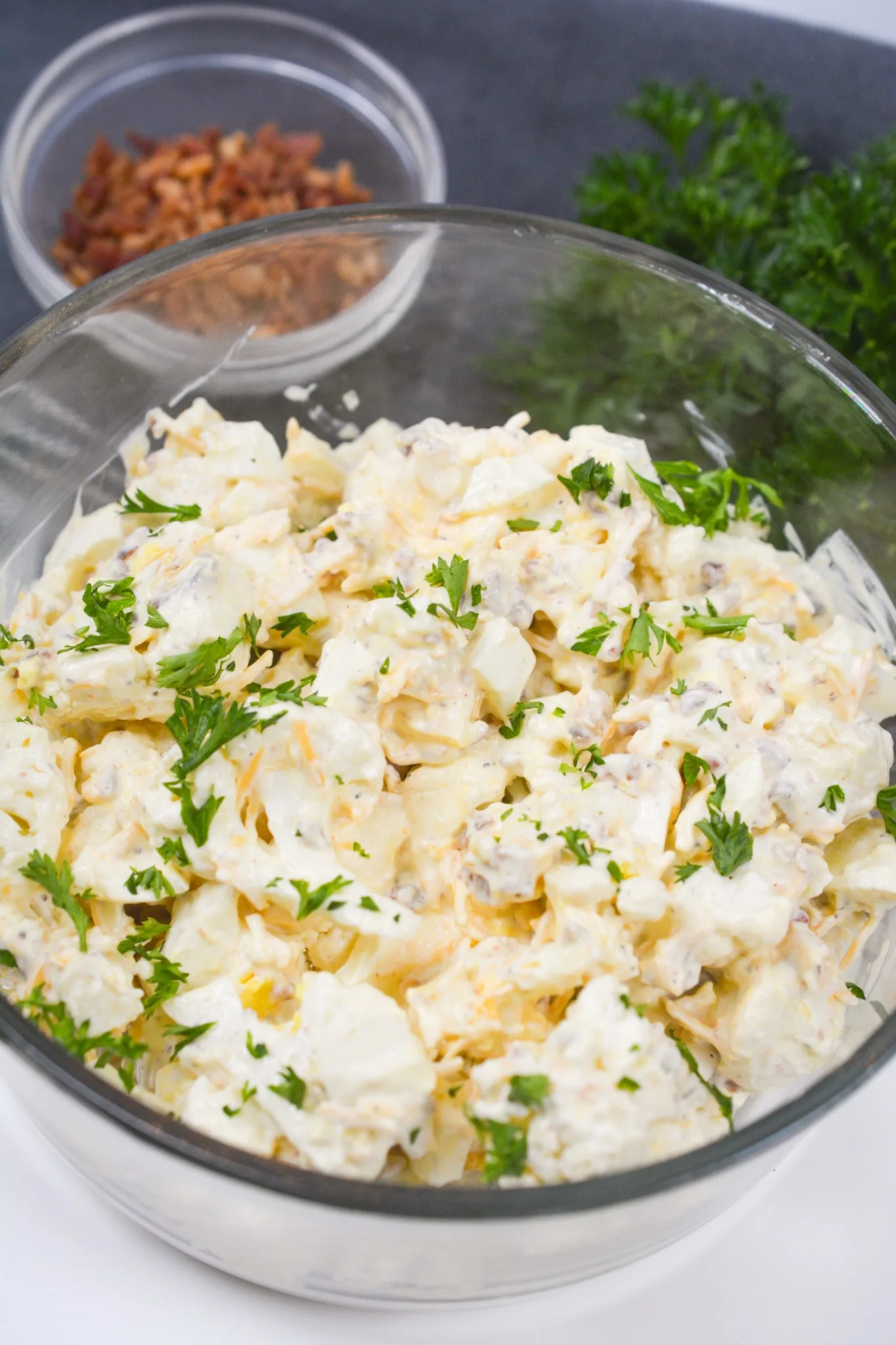 Salad with Eggs, Bacon, and Cauliflower