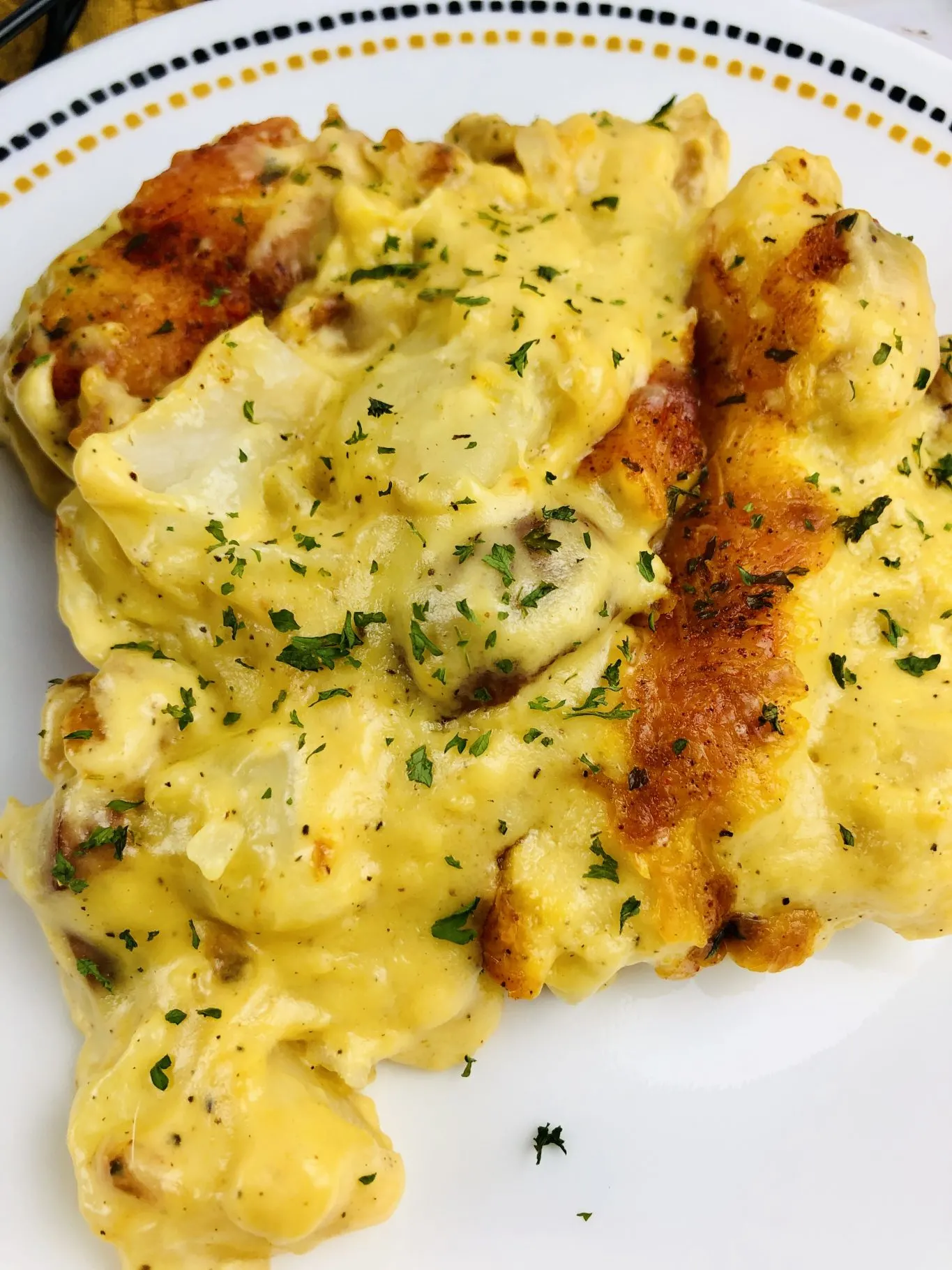 Amazing Cheese Potato & Smoked Sausage Casserole