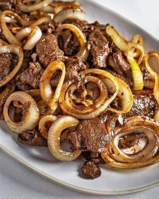 Onions and liver of beef