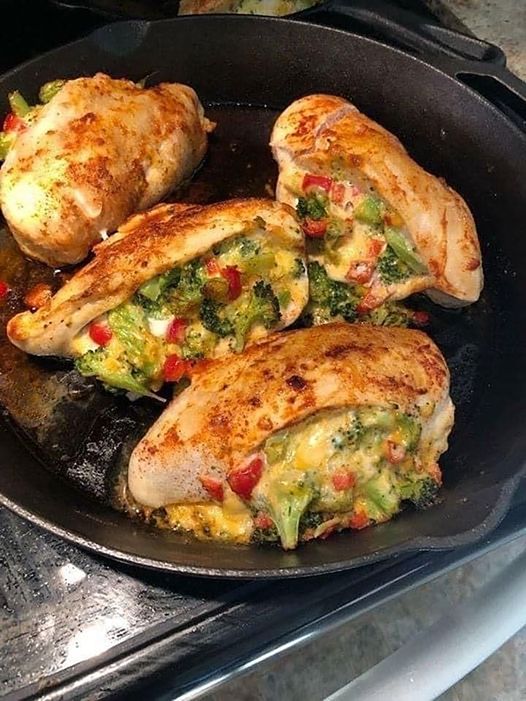 Chicken Breast with Broccoli and Cheese Stuffing