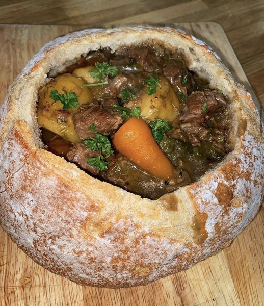 Beef Stew in a Bread Bowl: A Comforting Classic Recipe