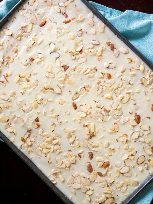 White Texas Almond Sheet Cake