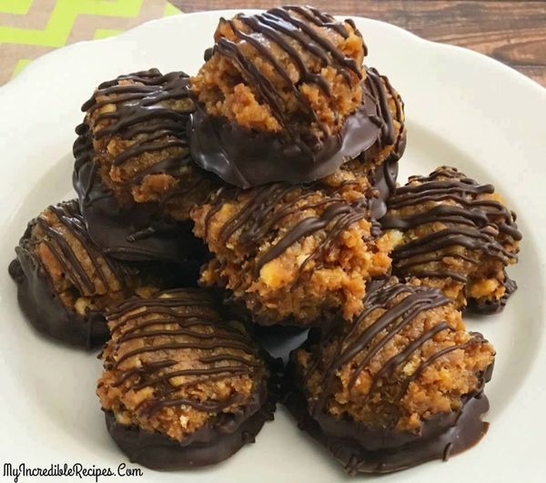 Delicious Bite-Size Samoa Bites for Your Enjoyment!