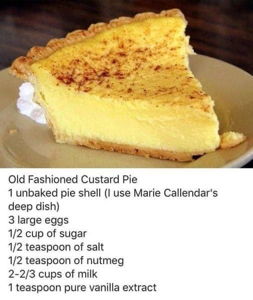 The Old Fashioned Custard Pie