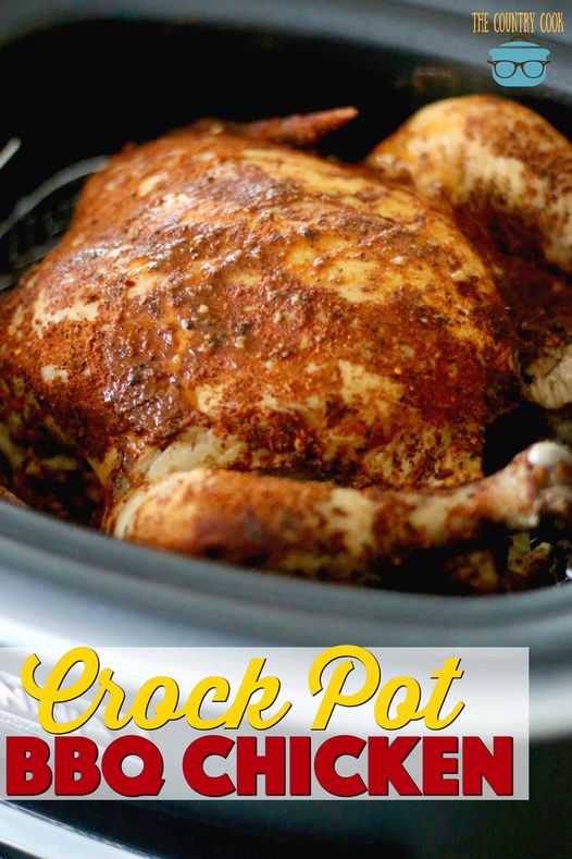 Easy and Delicious Crock Pot Whole BBQ Chicken