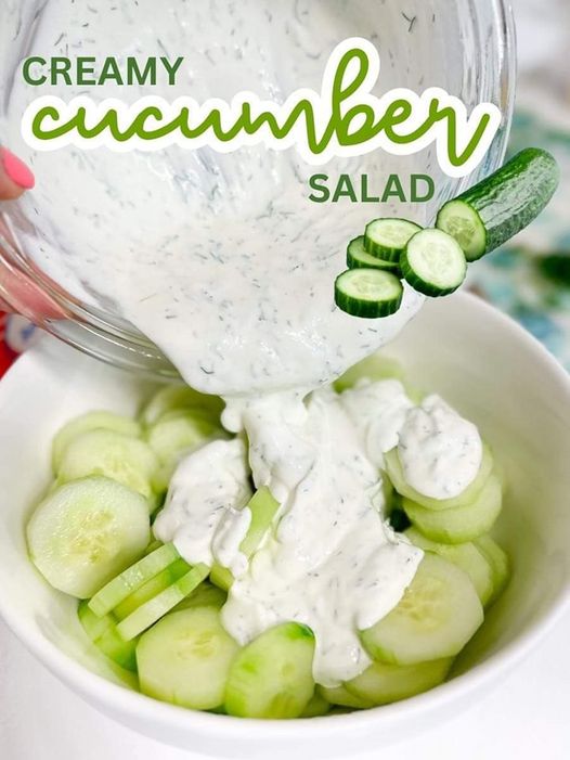 Colorful and Refreshing Creamy Cucumber Salad