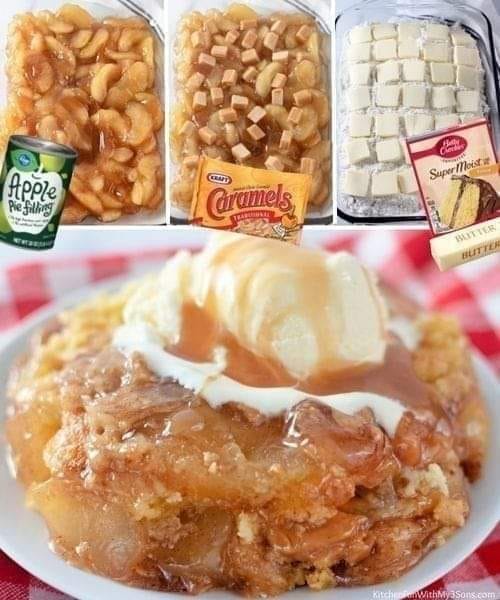 Easy Caramel Apple Cobbler Dump Cake Recipe