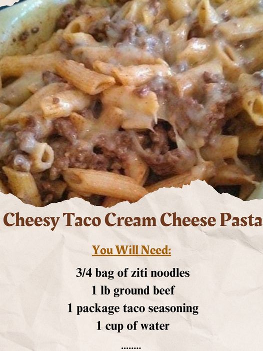 Cheesy Taco Cream Cheese Pasta: A Flavorful Fusion