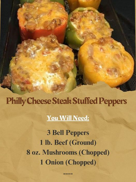 Philly Cheesesteak Stuffed Bell Peppers