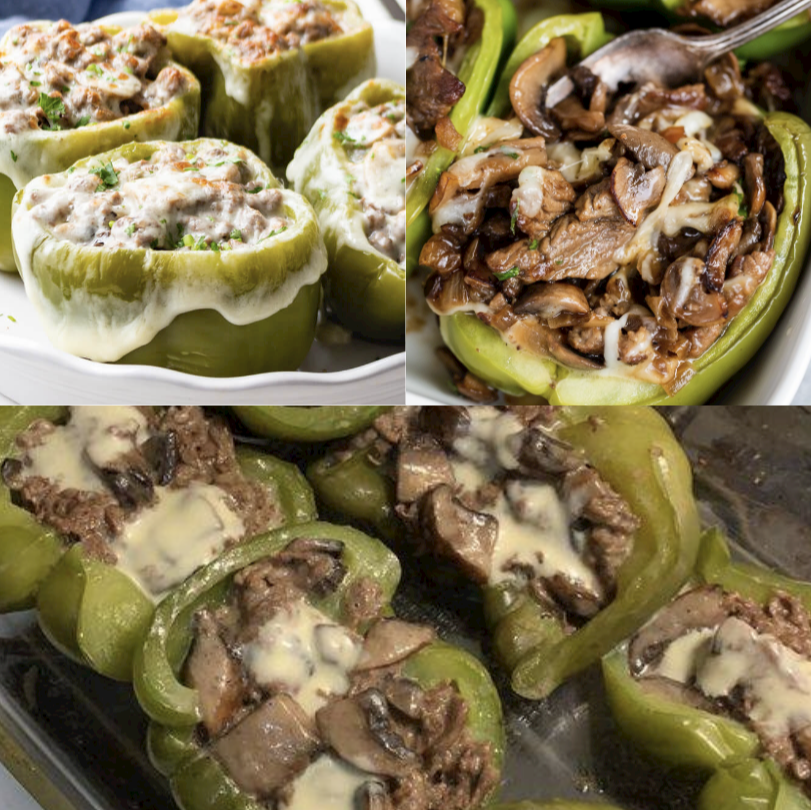 Vegan Stuffed Peppers with Creamy “Cheese” Sauce