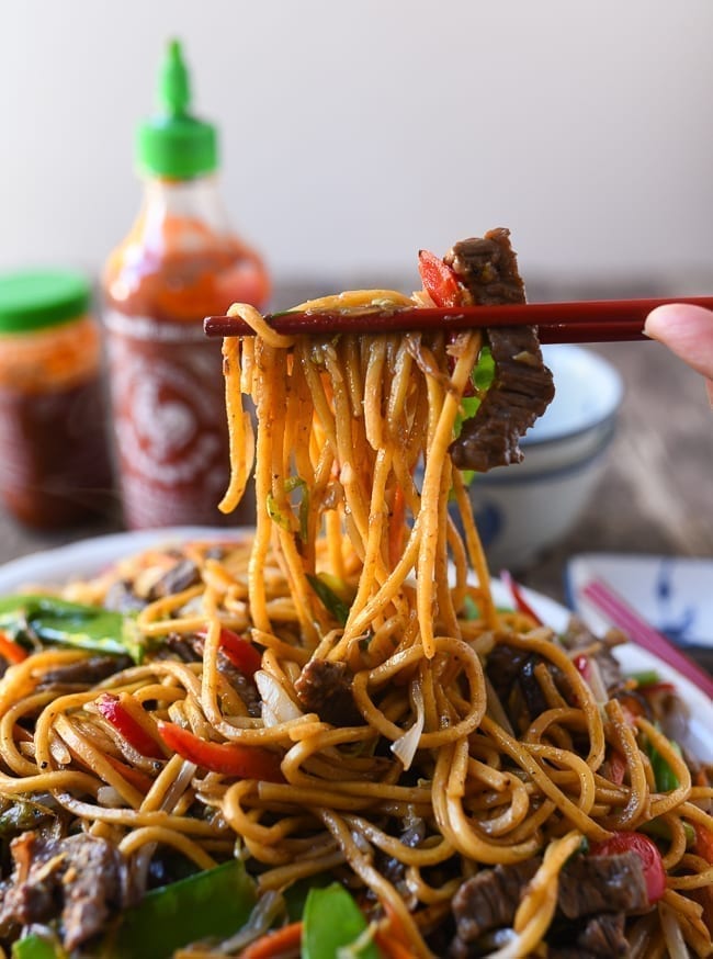 Homemade “Chinese Takeout” Beef Lo Mein