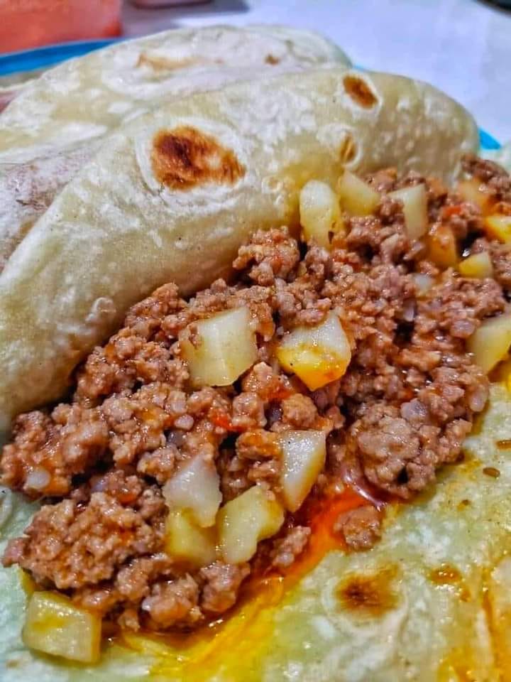 A Classic Mexican Dish: Picadillo with Flour Tortillas