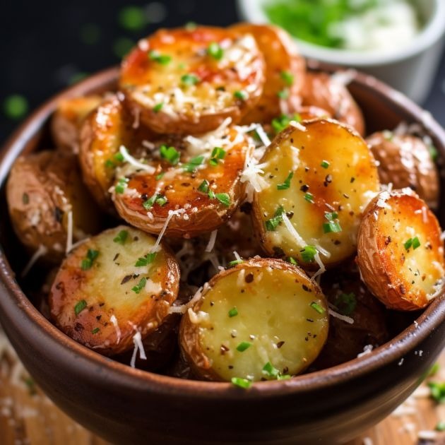 Slow Cooker Garlic Parmesan Potatoes Recipe