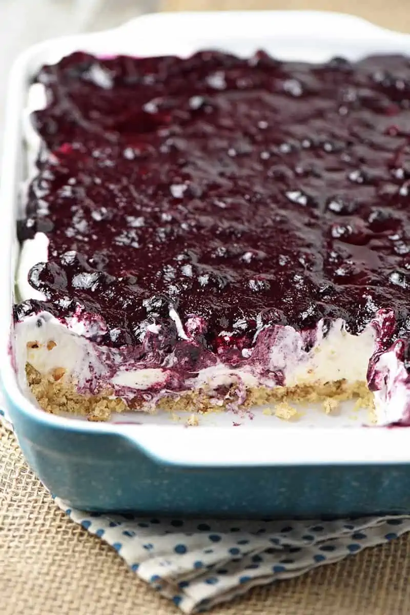 NO BAKE BLUEBERRY YUM YUM DESSERT