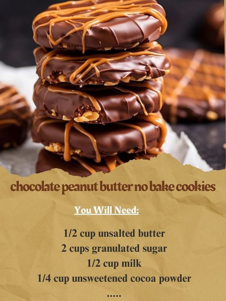 Chocolate Peanut Butter No-Bake Cookies