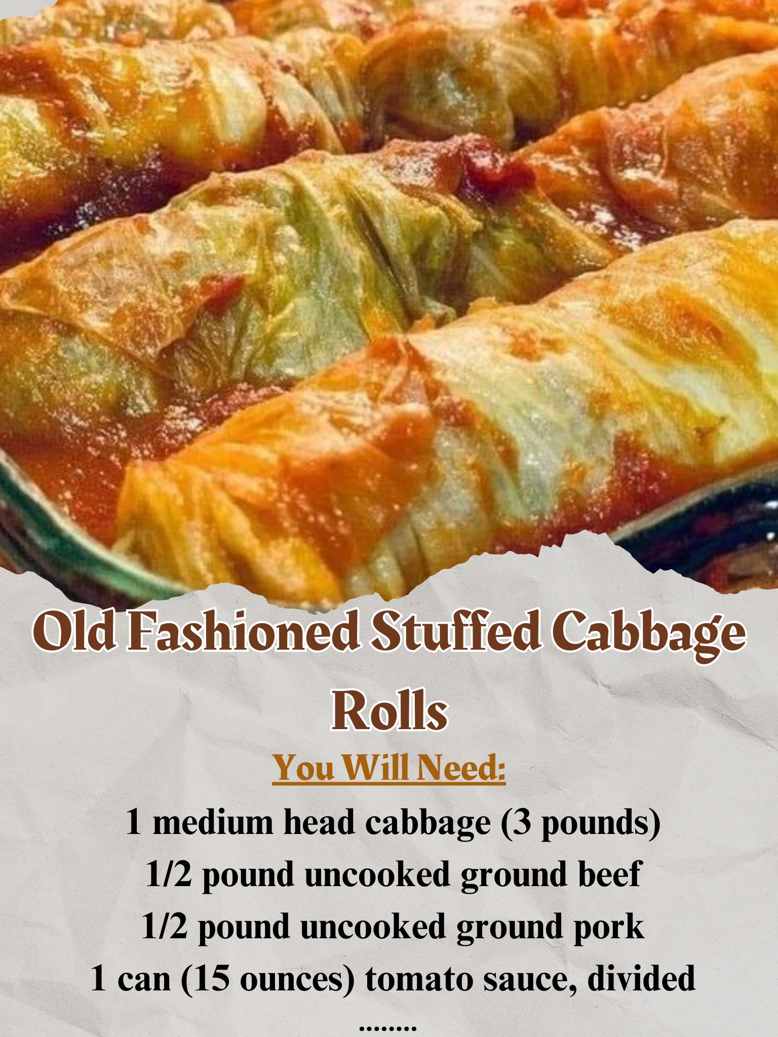 Old-Fashioned Stuffed Cabbage Rolls Recipe