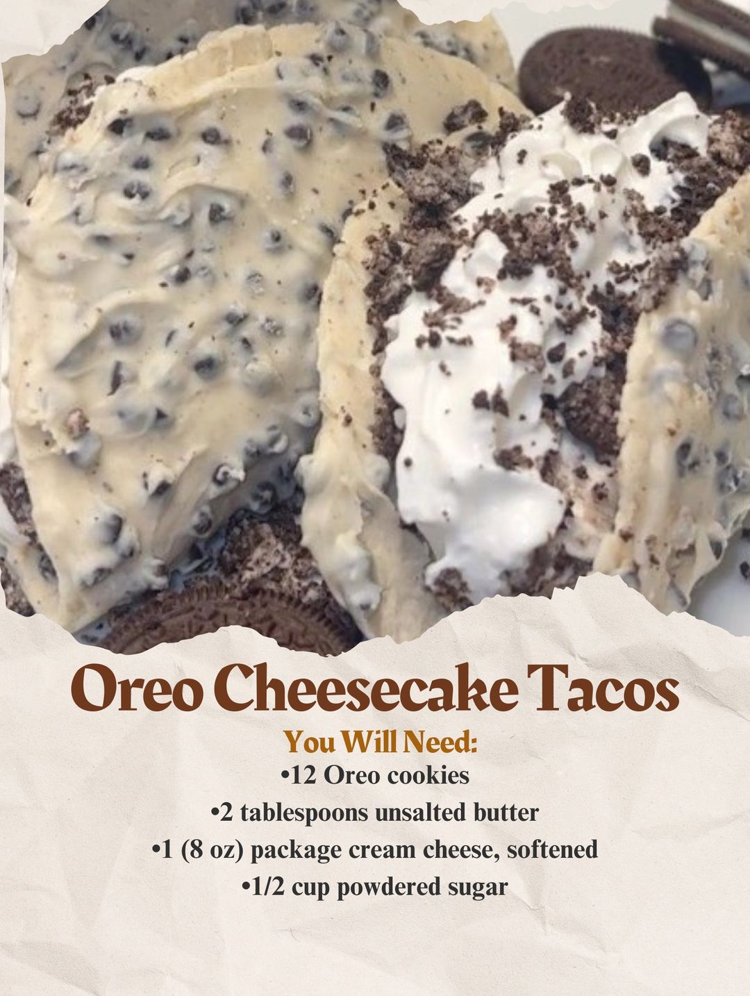 Oreo Cheesecake Tacos