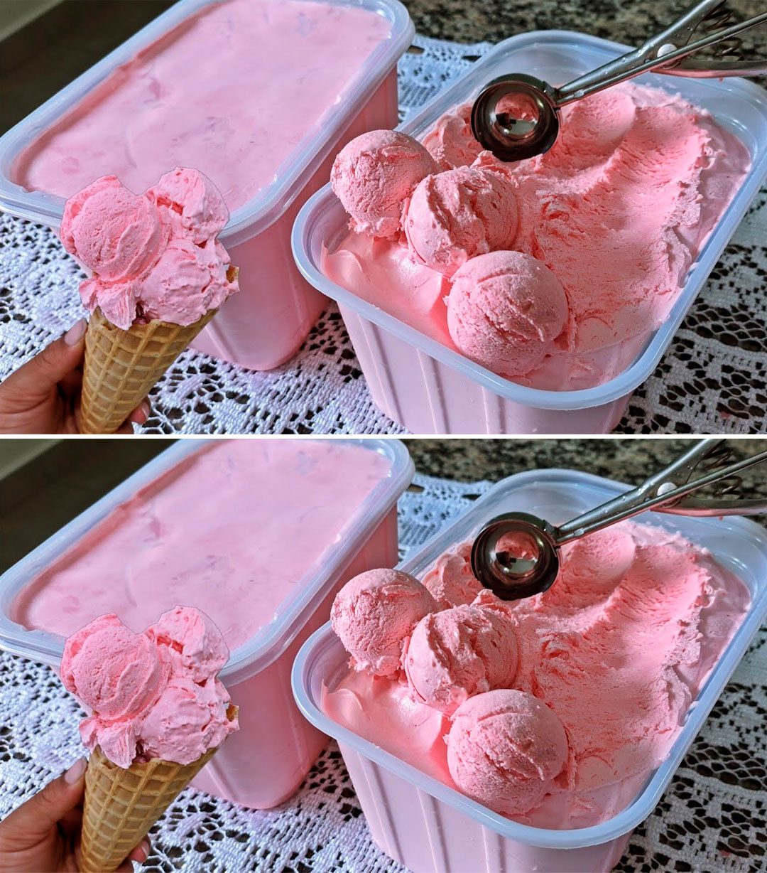 Creamy Strawberry Ice Cream