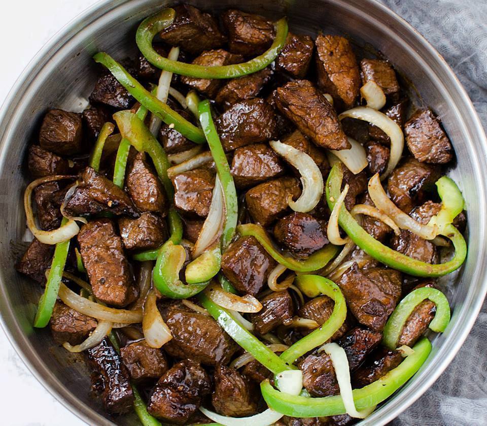 Mom’s Asian Steak Peppers & Onions