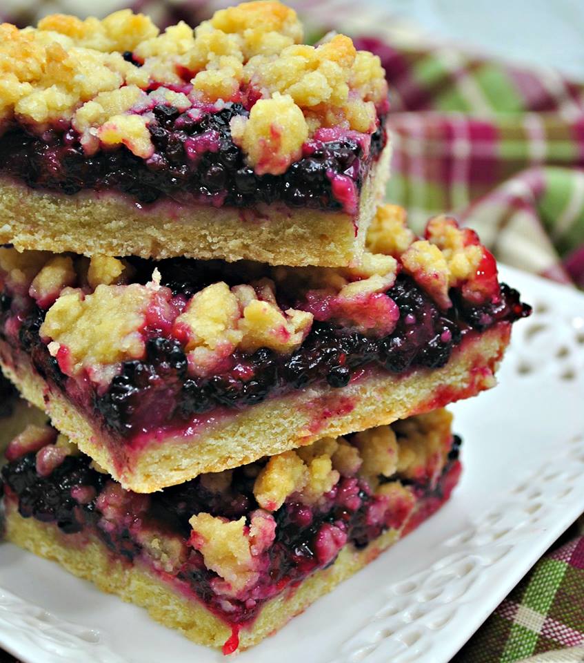 Decadent Blackberry Pie Crumble Bars