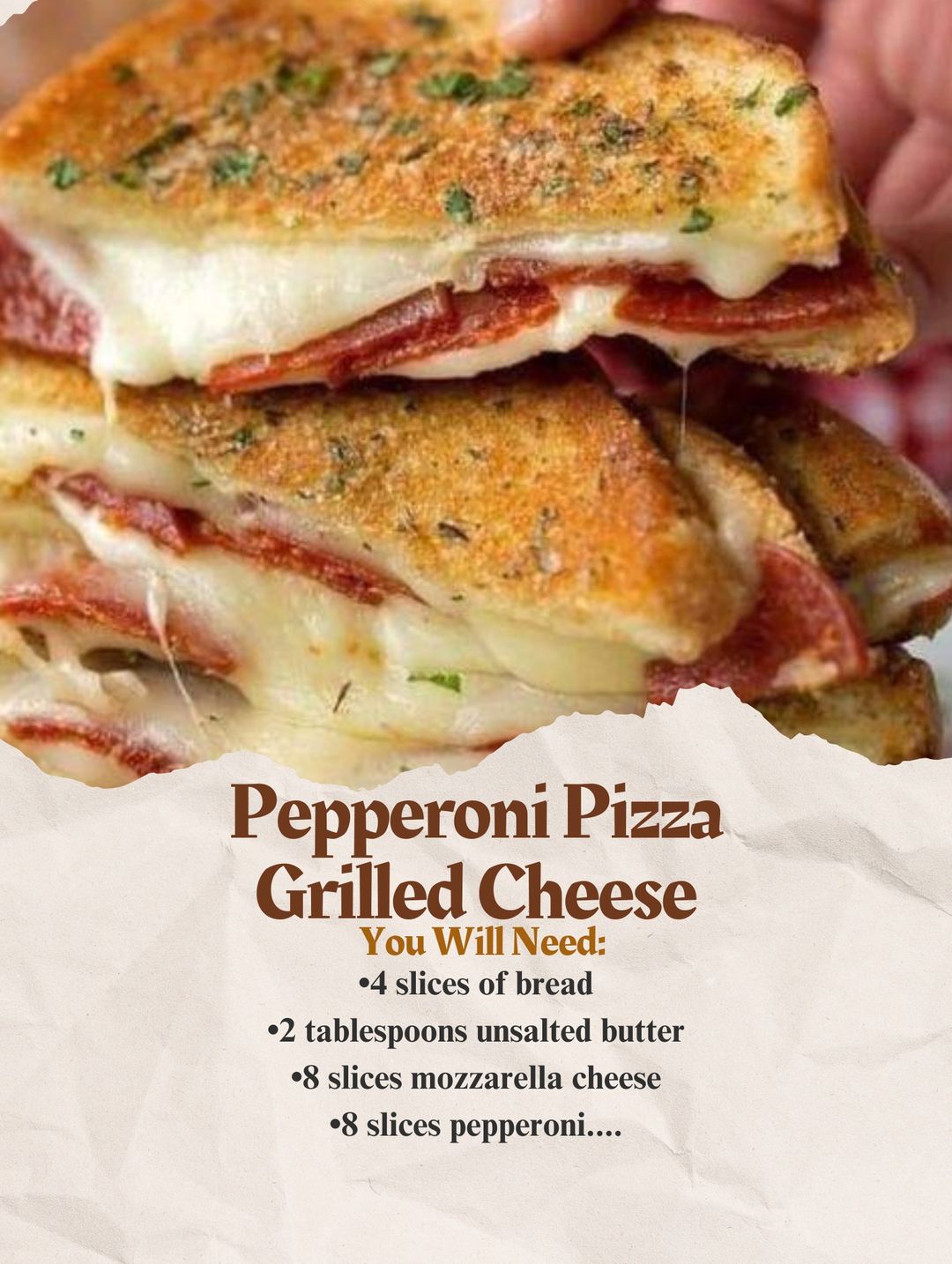 Pepperoni Pizza Grilled Cheese recipe